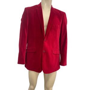 ADOLFO Red Velvet Men’s Blazer Jacket  Sport Coat Size L